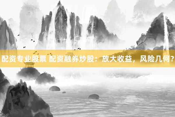 配资专业股票 配资融券炒股：放大收益，风险几何？