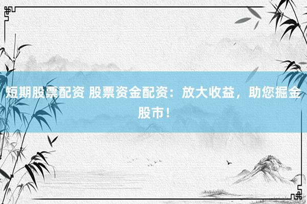 短期股票配资 股票资金配资：放大收益，助您掘金股市！