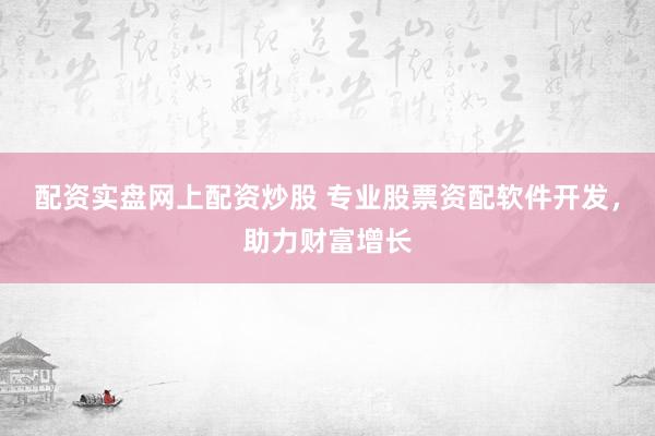 配资实盘网上配资炒股 专业股票资配软件开发，助力财富增长