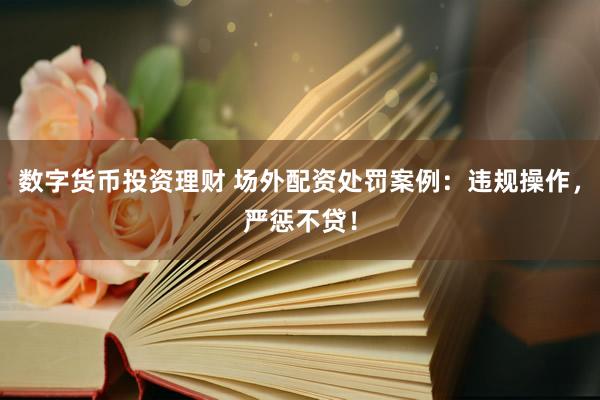 数字货币投资理财 场外配资处罚案例：违规操作，严惩不贷！