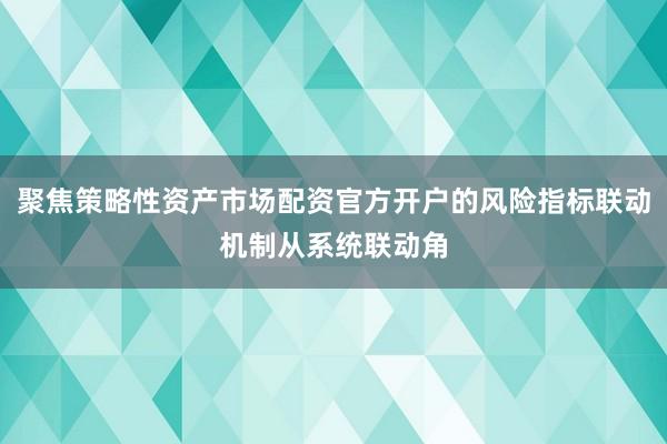 聚焦策略性资产市场配资官方开户的风险指标联动机制从系统联动角