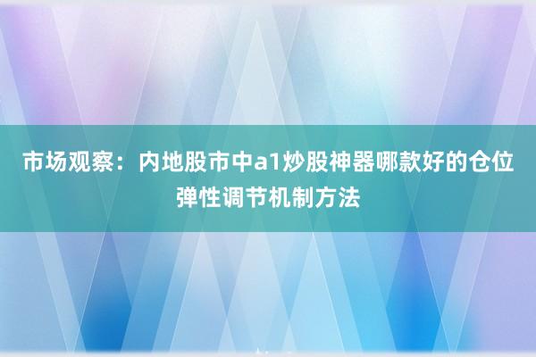 市场观察:内地股市中a1炒股神器哪款好的仓位弹性调节机制方法