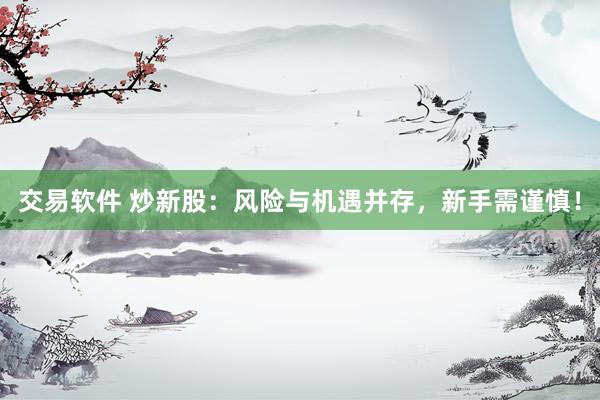 交易软件 炒新股：风险与机遇并存，新手需谨慎！